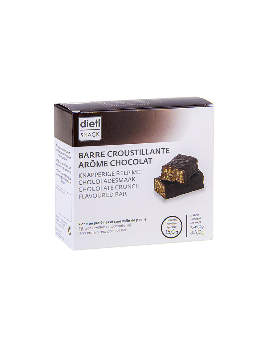 Barritas proteicas sabor chocolate crujiente