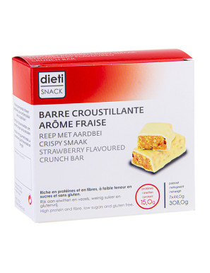 Barrita proteica crujiente sabor yogur de fresa