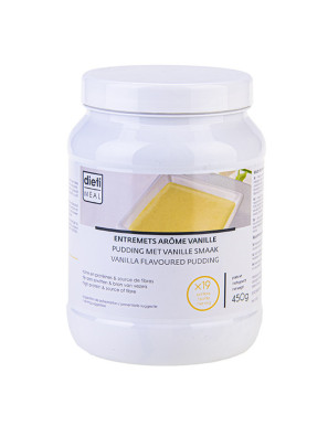 Crema de vainilla rica en proteínas. Bote 450 g