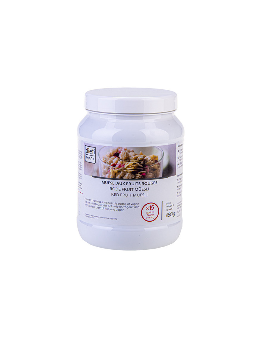 Muesli proteico con frutos rojos bote 450 g
