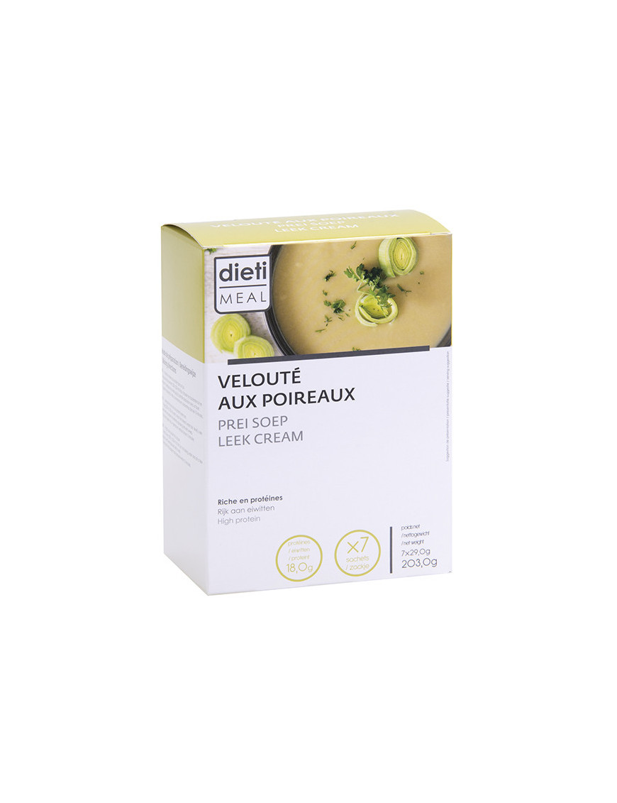 Crema de puerros rica en proteínas