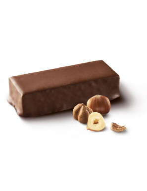 Barrita de chocolate de avellanas rica en proteínas