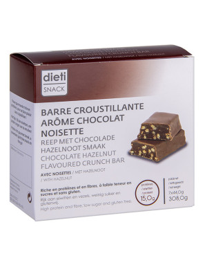 Barrita de chocolate de avellanas rica en proteínas