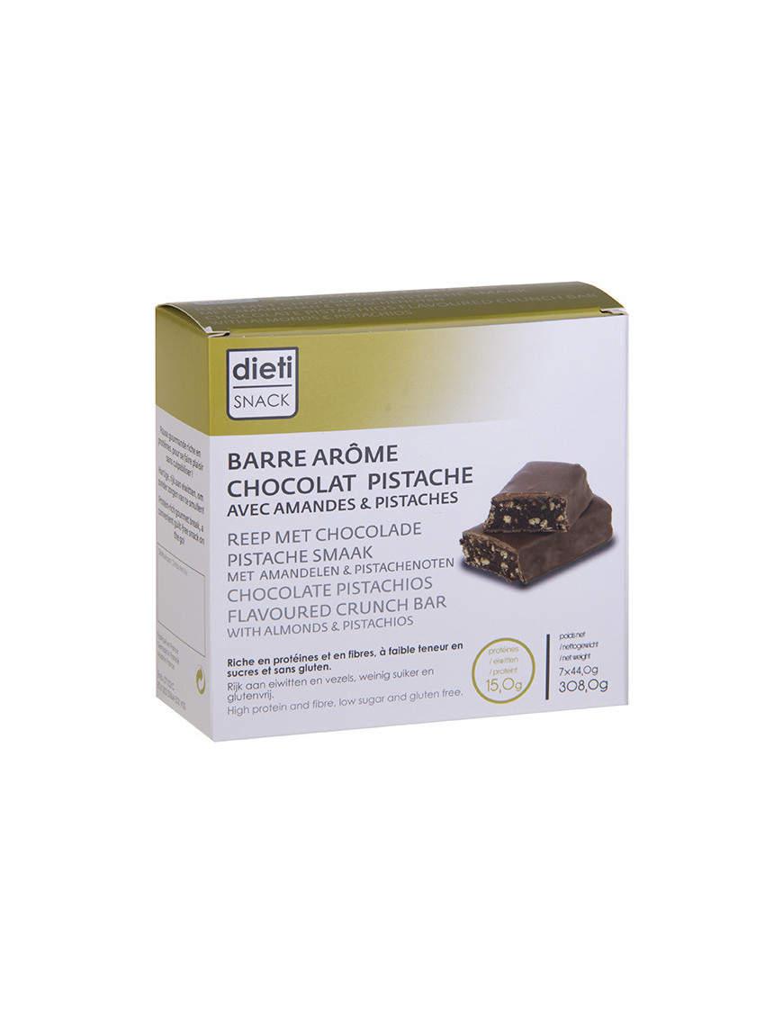 Barritas proteicas de chocolate con almendras y pistacho