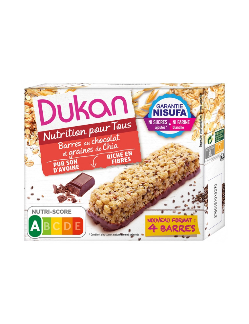 Dukan barritas de chocolate y semillas de Chía