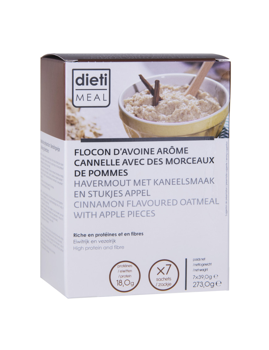 Gachas de avena proteicas manzana y canela