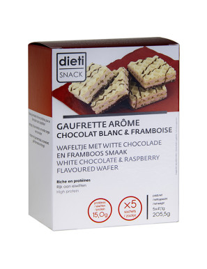 Gofres proteicos sabor chocolate blanco y frambuesa