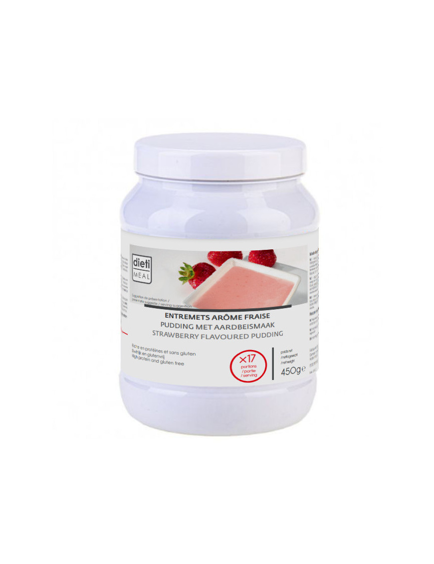 Pudín o Batido proteico de fresa