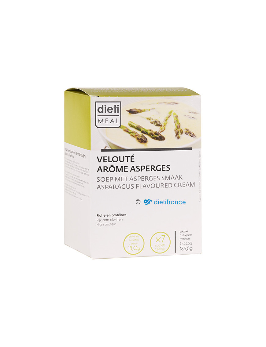 Crema de espárragos rica en proteínas