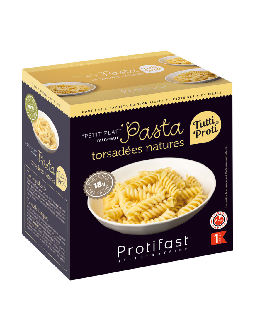 Dietimeal pasta fusilli con alto contenido de proteínas Caja 5 sobres