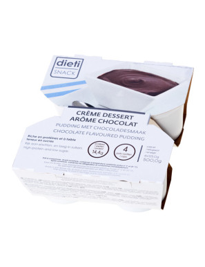 Natilla de chocolate UHT rica en proteínas