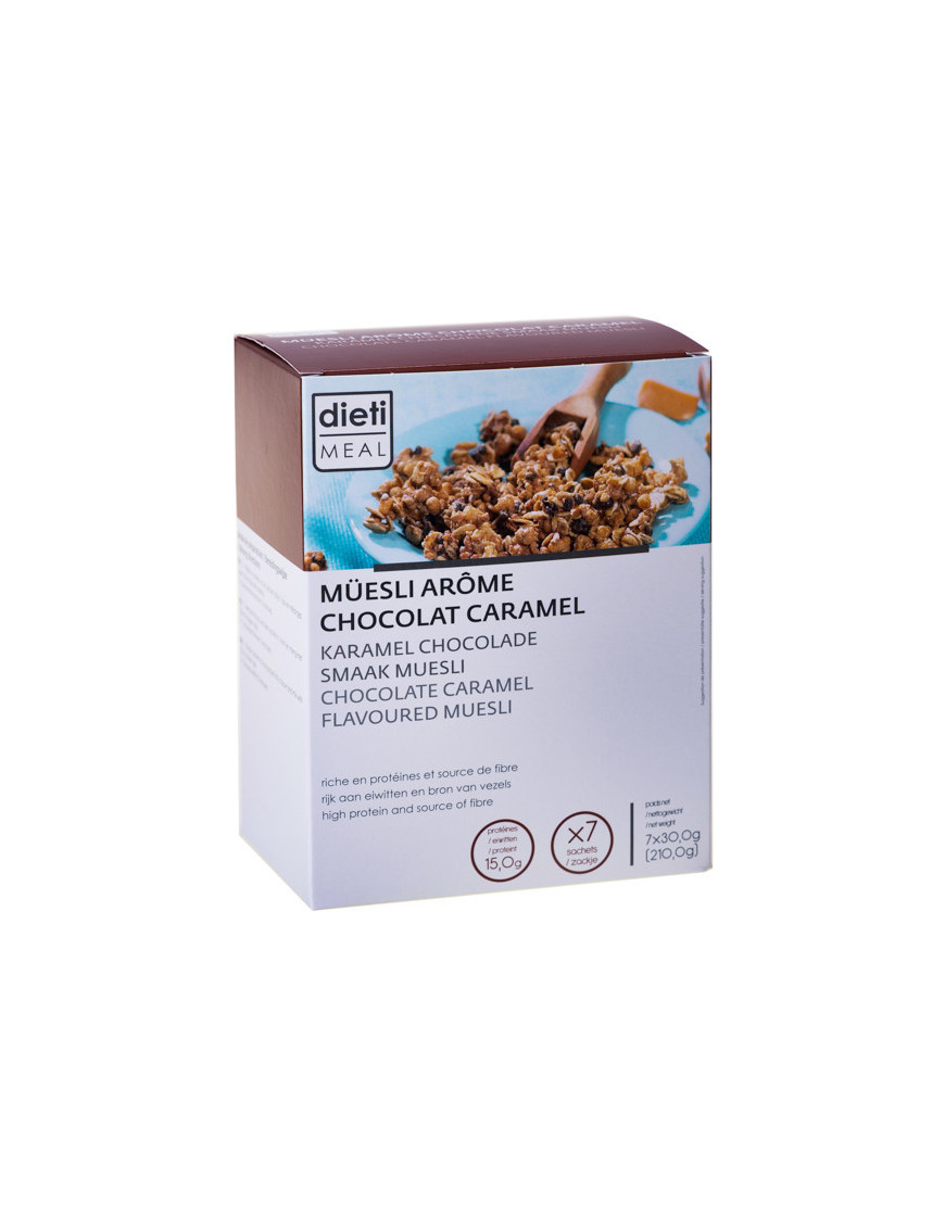 Muesli con chocolate y caramelo